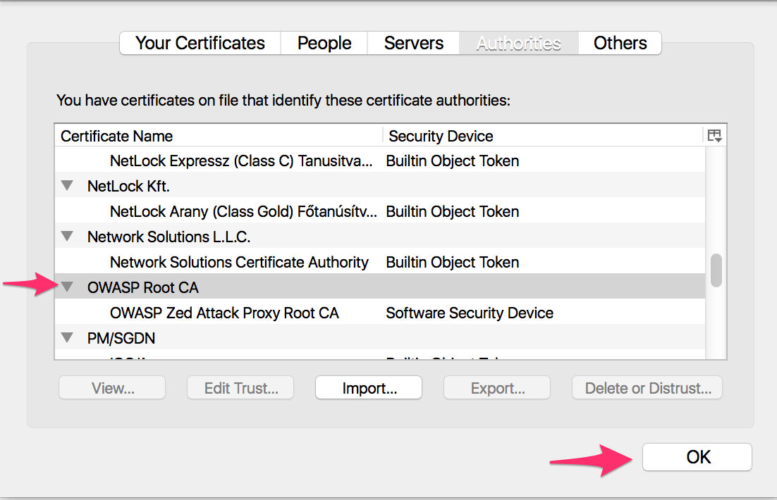 Verify that the certificate is imported