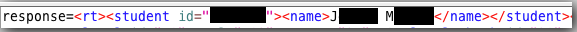The html source has unneeded personal information about the student