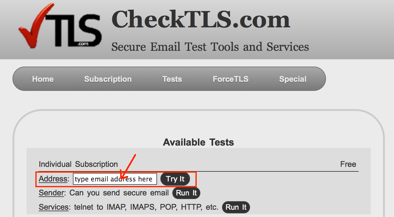 Using CheckTLS