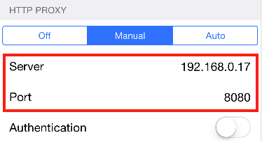 Setting the correct address for the proxy in iOS