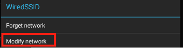 Select the Modify Network option
